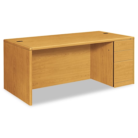 Hon Pedestal Desk Single Pedestal Desk, Full Right Pedesta, 36 in D X 29.5" H, 72" W X Harvest H10787R.CC
